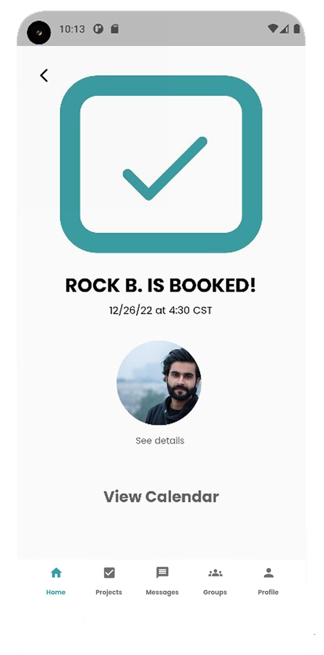 Pinwrk Booking Confirmation Screen