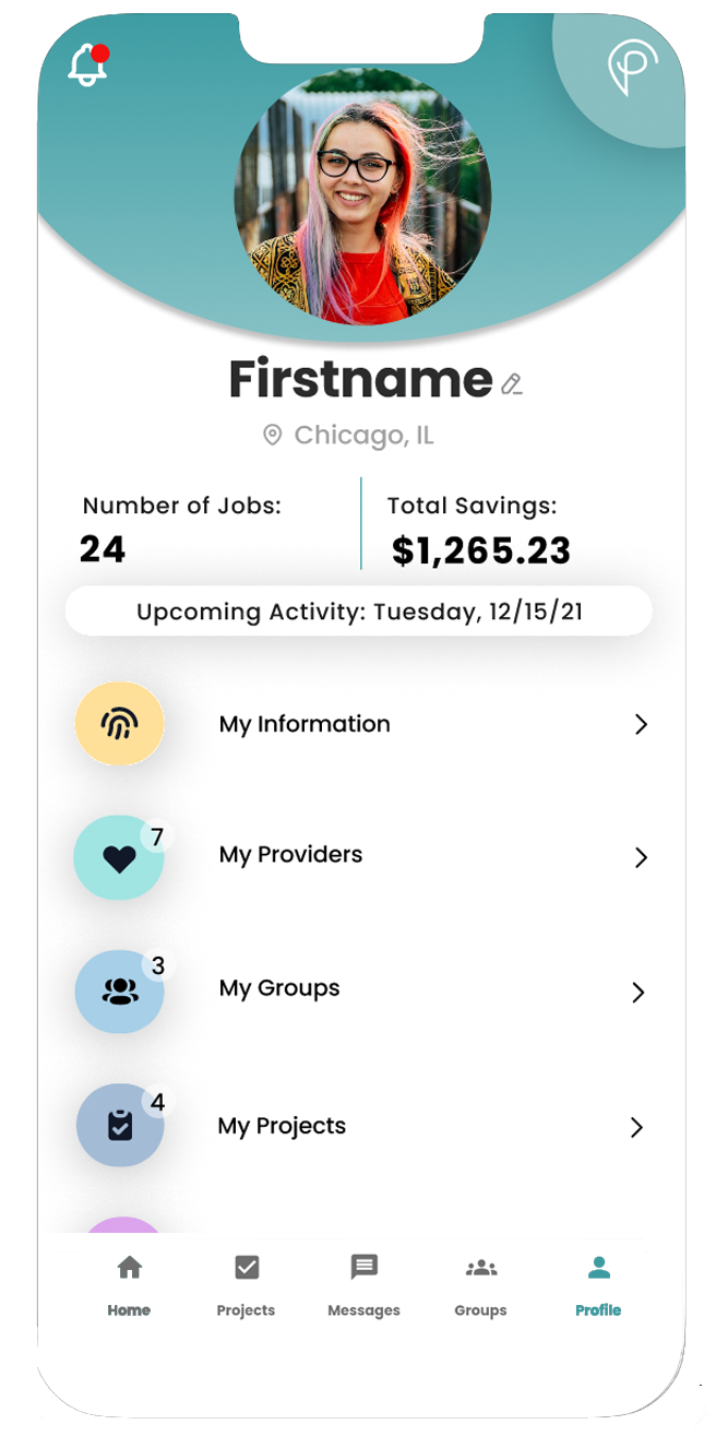 Pinwrk Customer Profile Screen