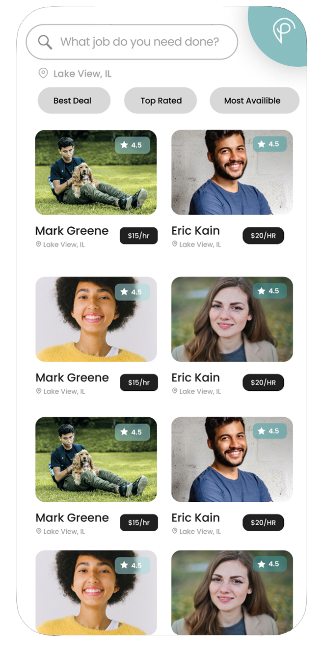 Pinwrk Provider Results Screen